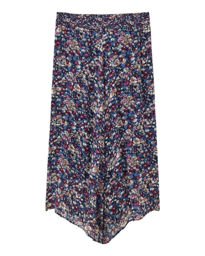 ba&sh Asymmetrischer Klap Rock mit Blumenprint - Blau Blau
