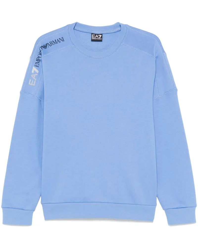 EA7 Sweatshirt mit Logo-Applikation - Blau Blau