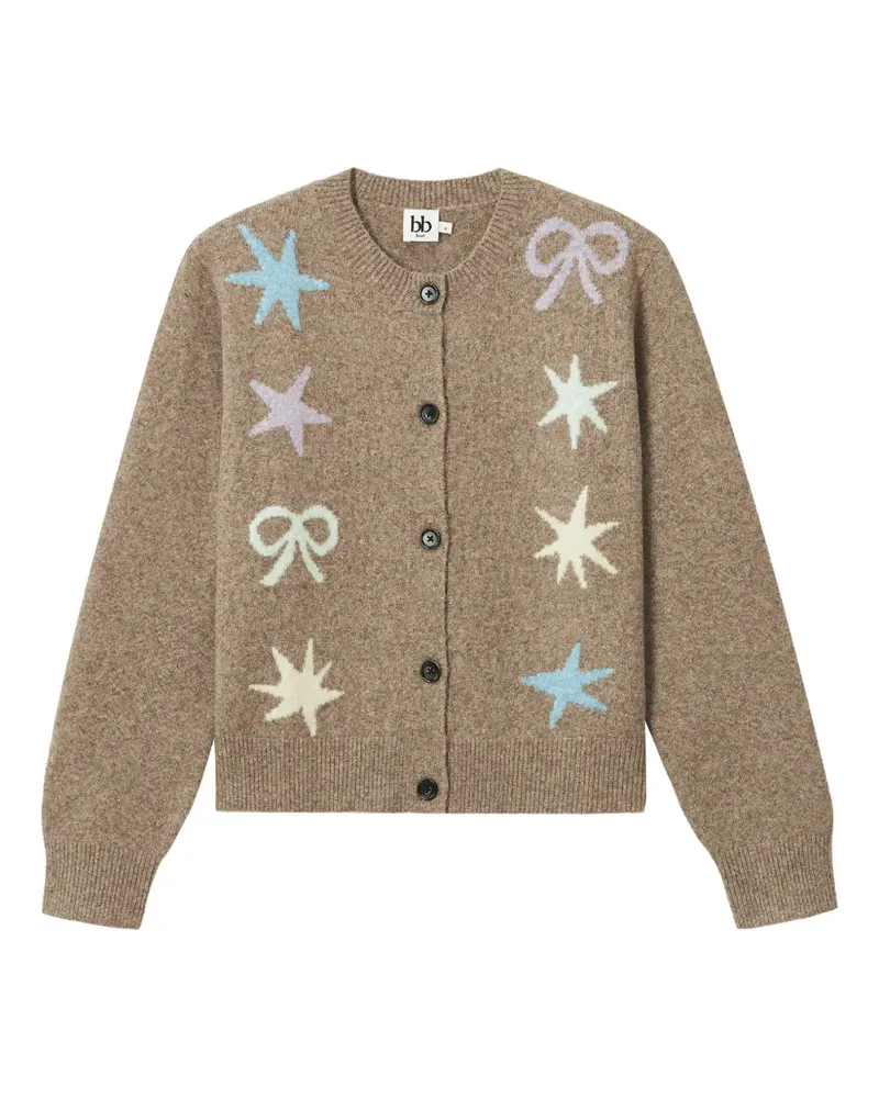 b+ab Cardigan mit Sternverzierung - Braun Braun