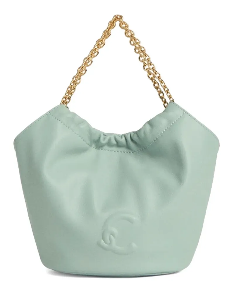 Coccinelle mini Smash embossed-logo chain-strap leather tote bag - Grün Grün