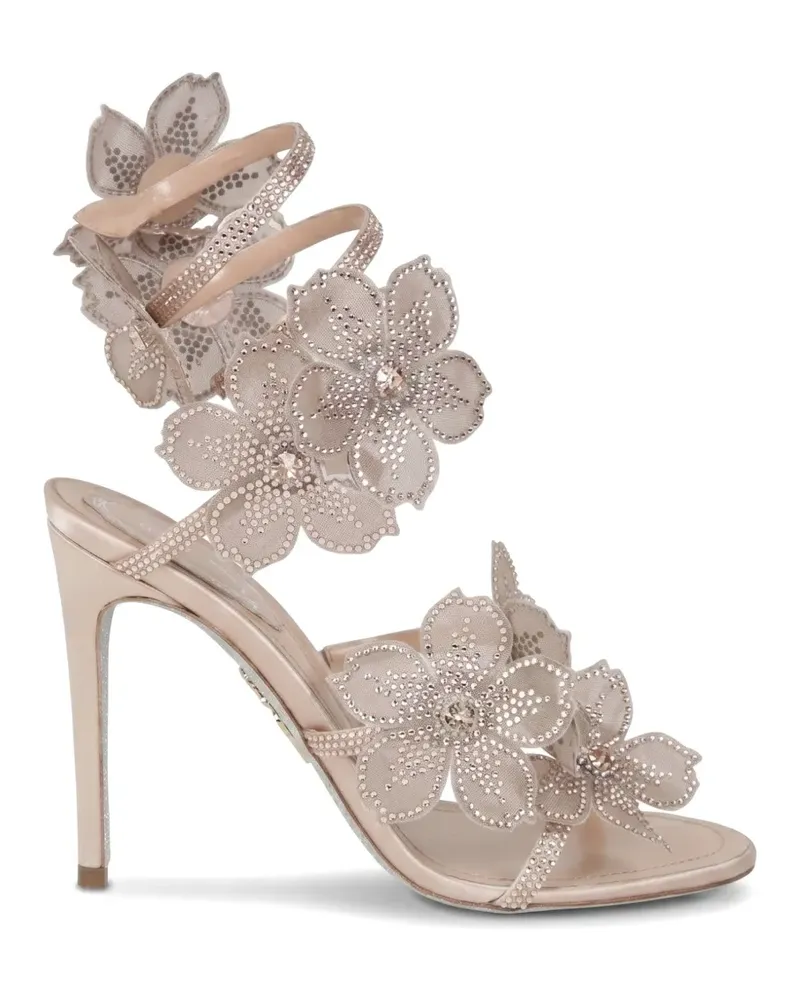René Caovilla Peach Flower crystal-embellished heeled sandals - Rosa Rosa