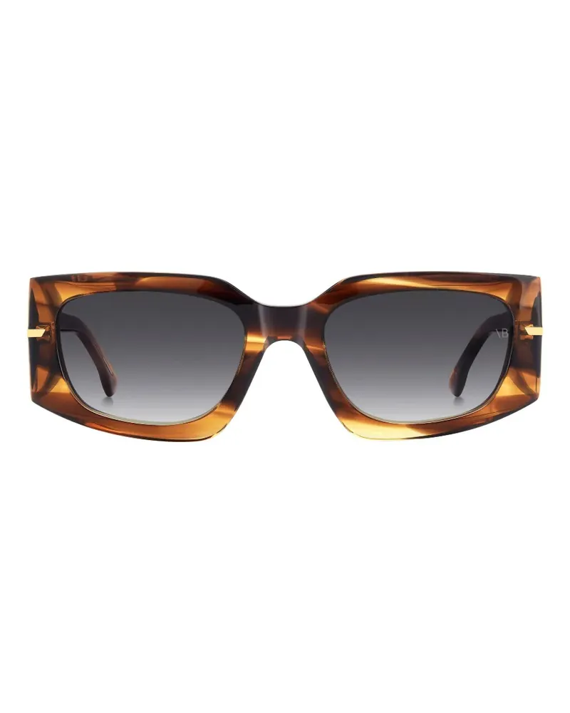 Victoria Beckham Sonnenbrille mit eckigem Gestell - Braun Braun