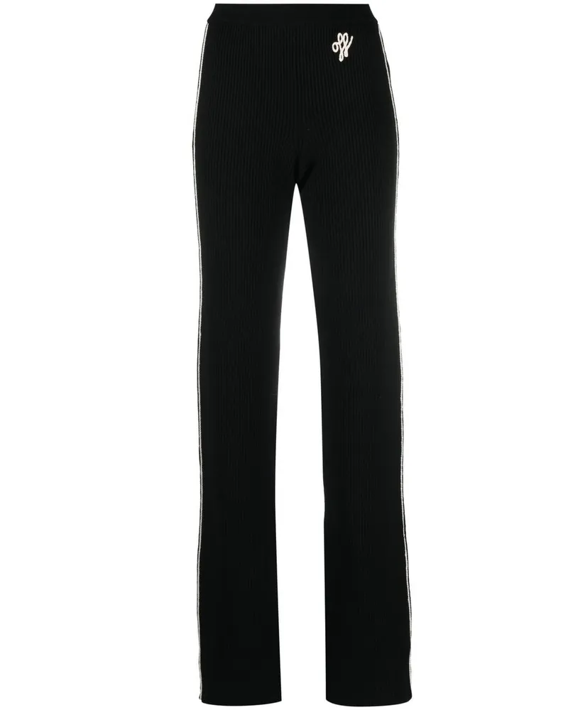 OFF-WHITE Hose mit Logo-Stickerei - Schwarz Schwarz