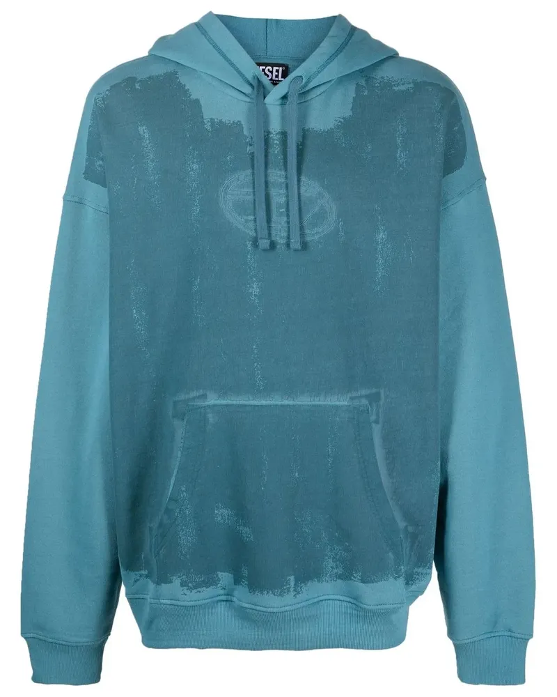 Diesel Hoodie mit Logo-Print - Blau Blau