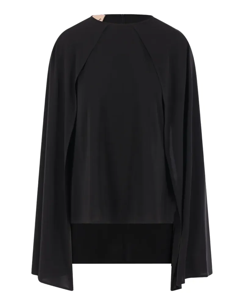 PLAN C Bluse mit Schal - Schwarz Schwarz