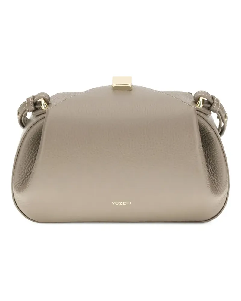 YUZEFI Kleine Oyster Plissee-Schultertasche mit Magnetverschluss - Nude Nude