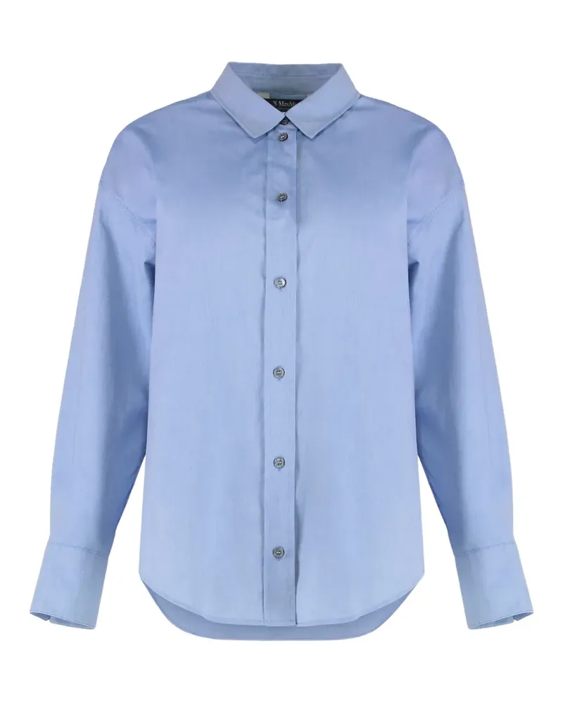 Max Mara Oxford-Hemd mit Falten - Blau Blau