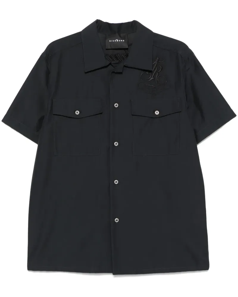 John Richmond Hemd mit Logo-Stickerei - Schwarz Schwarz
