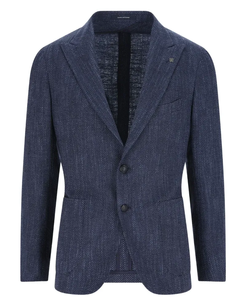 Tagliatore Sakko mit Fischgrätenmuster - Blau Blau