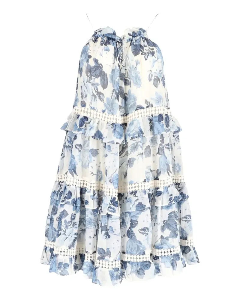 Zimmermann tiered floral-print dress - Weiß Weiß