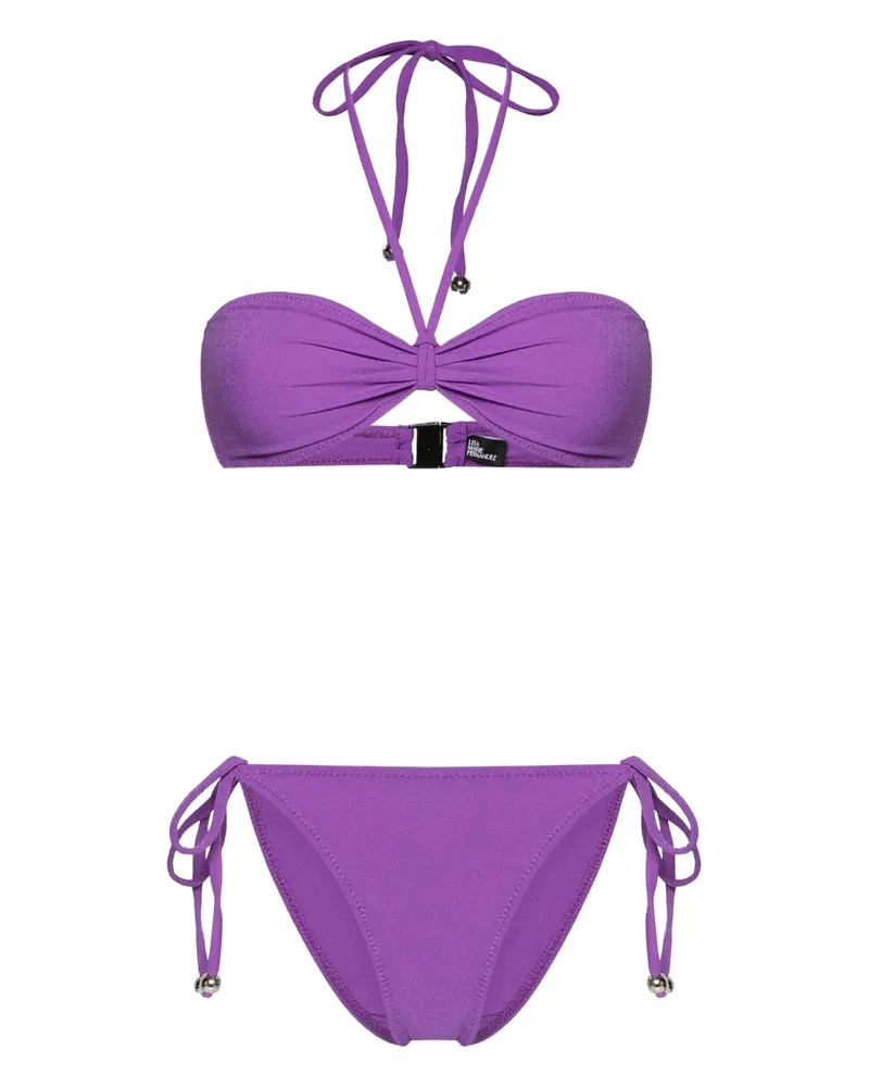 Lisa Marie Fernandez Bandeau-Bikini aus Krepp - Violett Violett