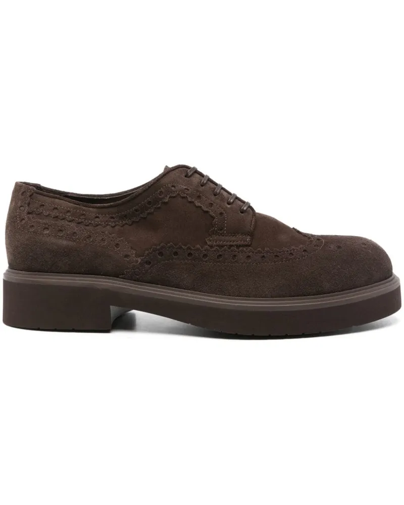 Ferragamo Derby Schuhe Mit Perforiertem Detail Braun