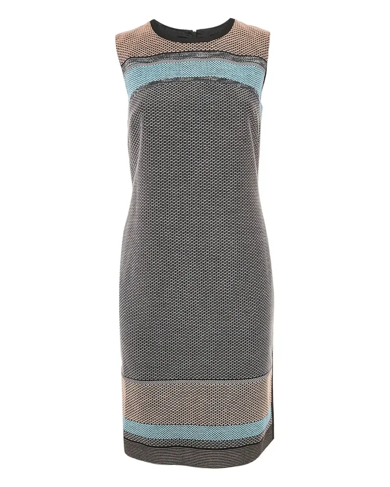 HUGO BOSS Strukturiertes Midikleid mit Streifen - Schwarz Schwarz