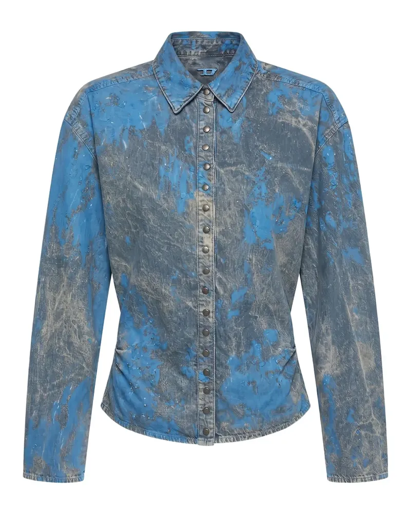 Diesel Jeanshemd mit Bleach-Effekt - Grau Grau