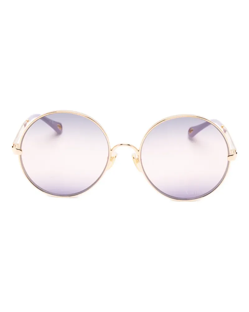 Chloé Sonnenbrille mit rundem Gestell - Gold Gold