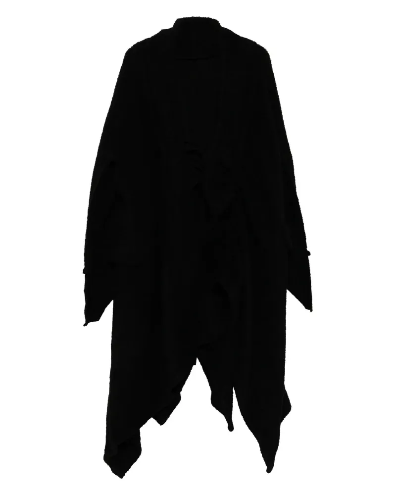 Yohji Yamamoto Asymmetrischer Mantel - Schwarz Schwarz