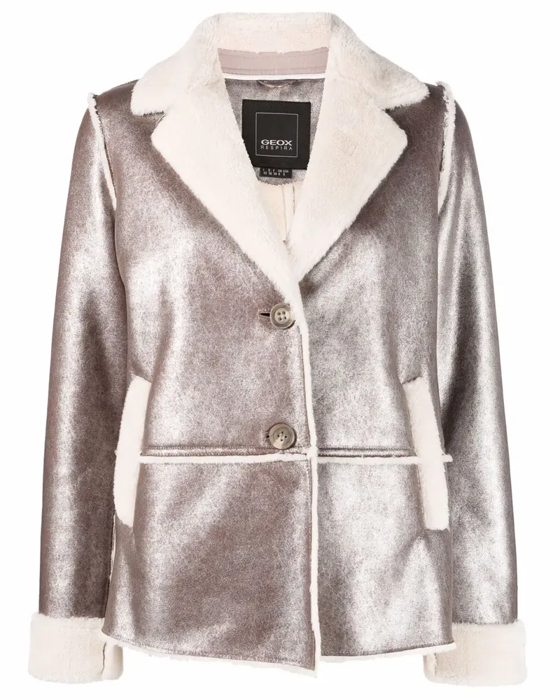 Geox Jacke mit Faux Shearling - Braun Braun