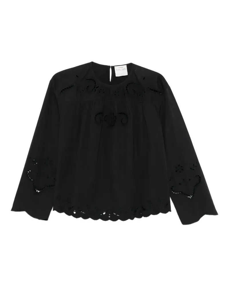 forte_forte Bluse mit Cut-Outs - Schwarz Schwarz