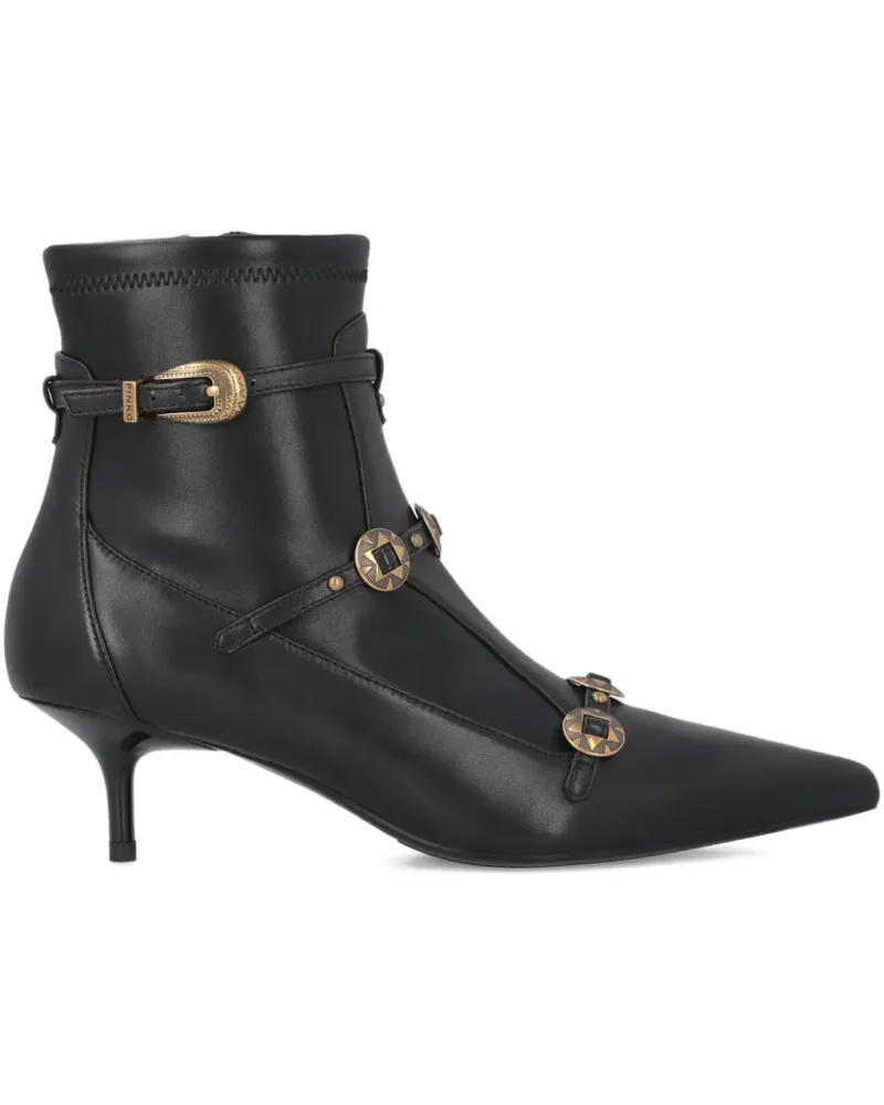Pinko Stiefel mit Schnalle - Schwarz Schwarz
