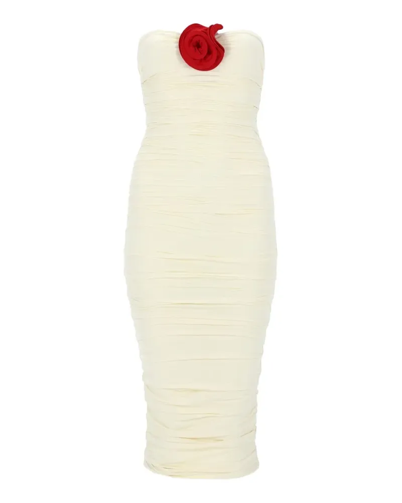 La Reveche Mireya floral-embellishmnt maxi dress - Weiß Weiß