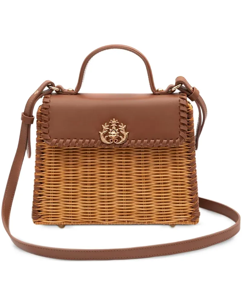 ISLA Selene Schultertasche mit Webapplikation - Braun Braun