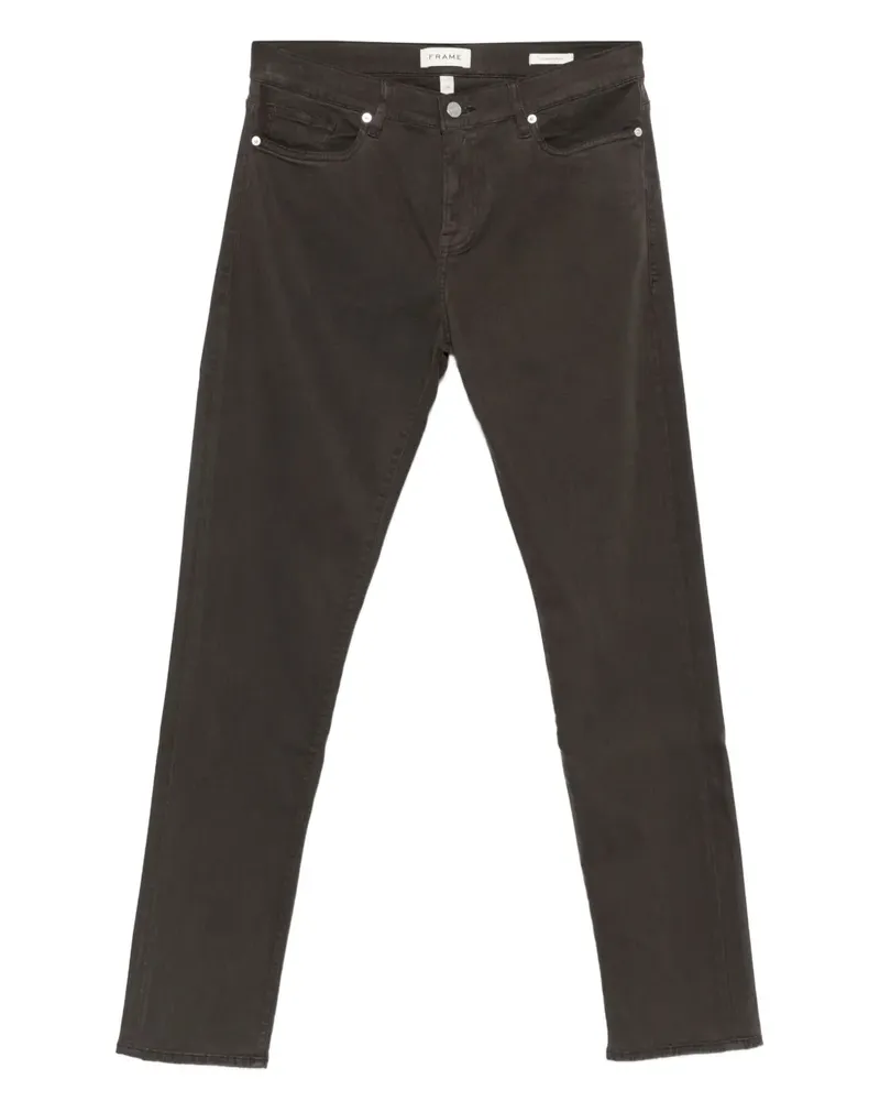 Frame Denim Halbhohe Slim-Fit-Jeans - Braun Braun