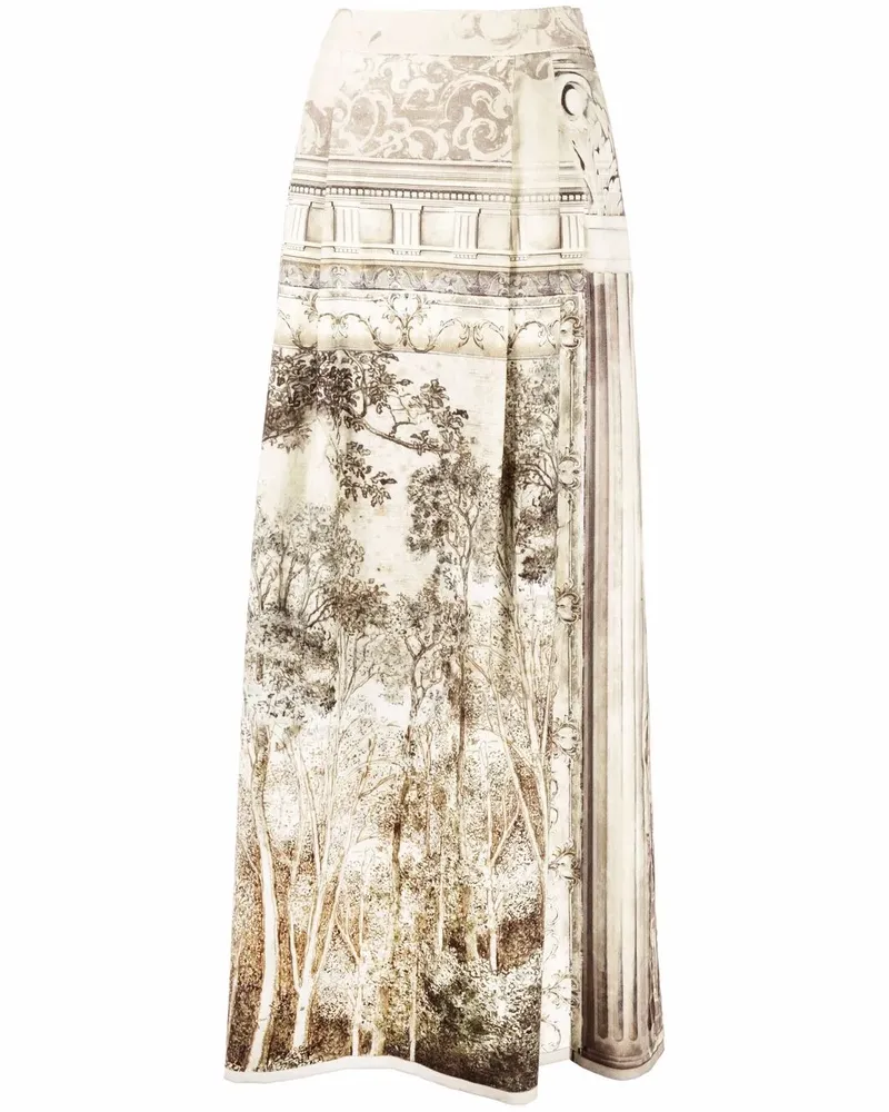 Alberta Ferretti Rock mit Print - Nude Nude