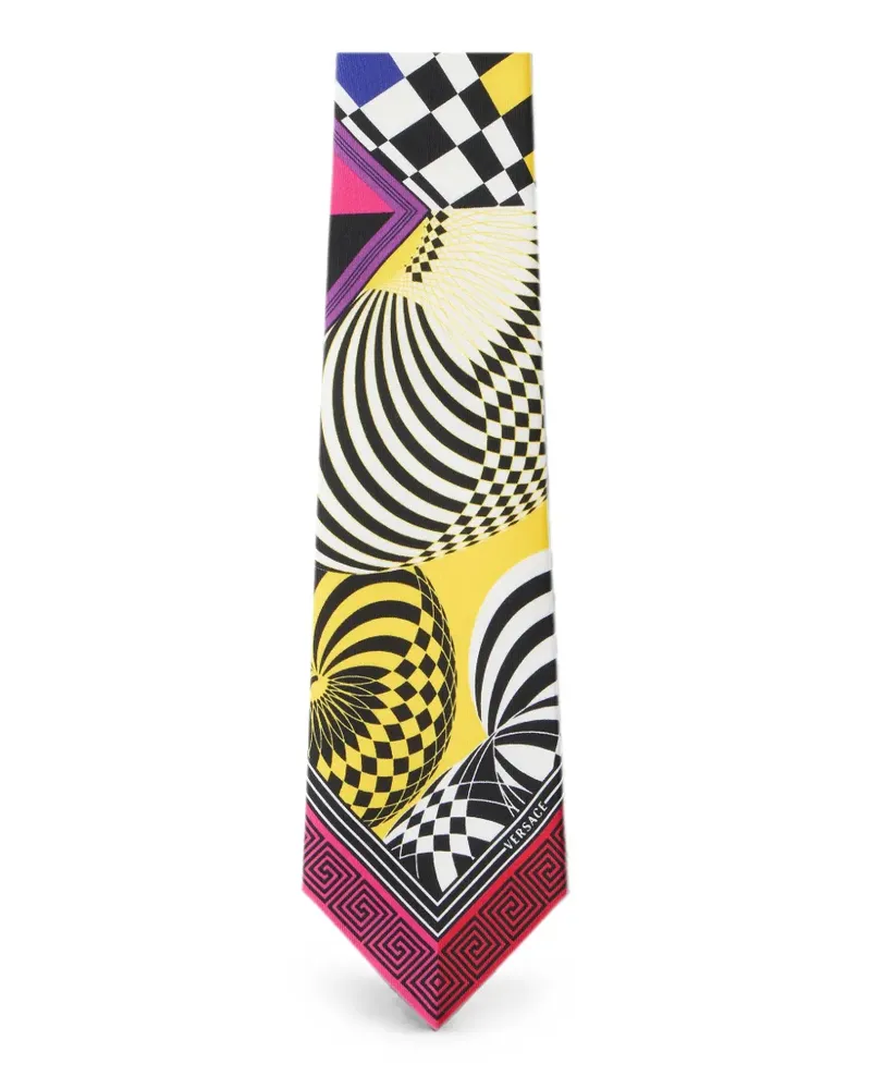 Versace printed silk twill tie - Schwarz Schwarz