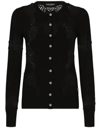 Dolce & Gabbana Cardigan mit Spitzeneinsatz Schwarz