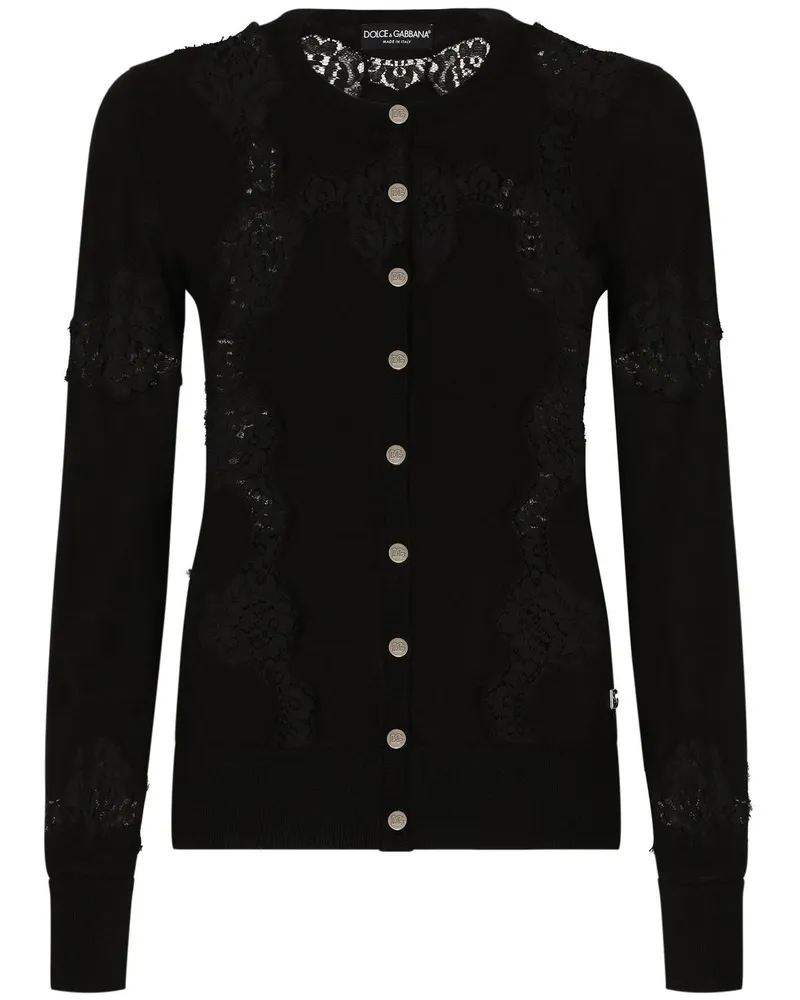 Dolce & Gabbana Cardigan mit Spitzeneinsatz - Schwarz Schwarz