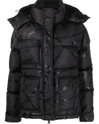 Versace Jeans Daunenjacke mit Ketten-Print Schwarz