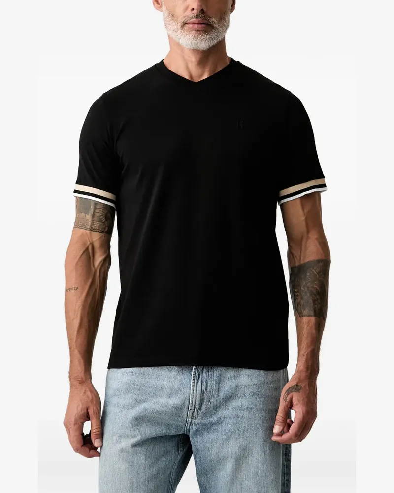 Karl Lagerfeld V-neck tipping-detail T-shirt - Schwarz Schwarz