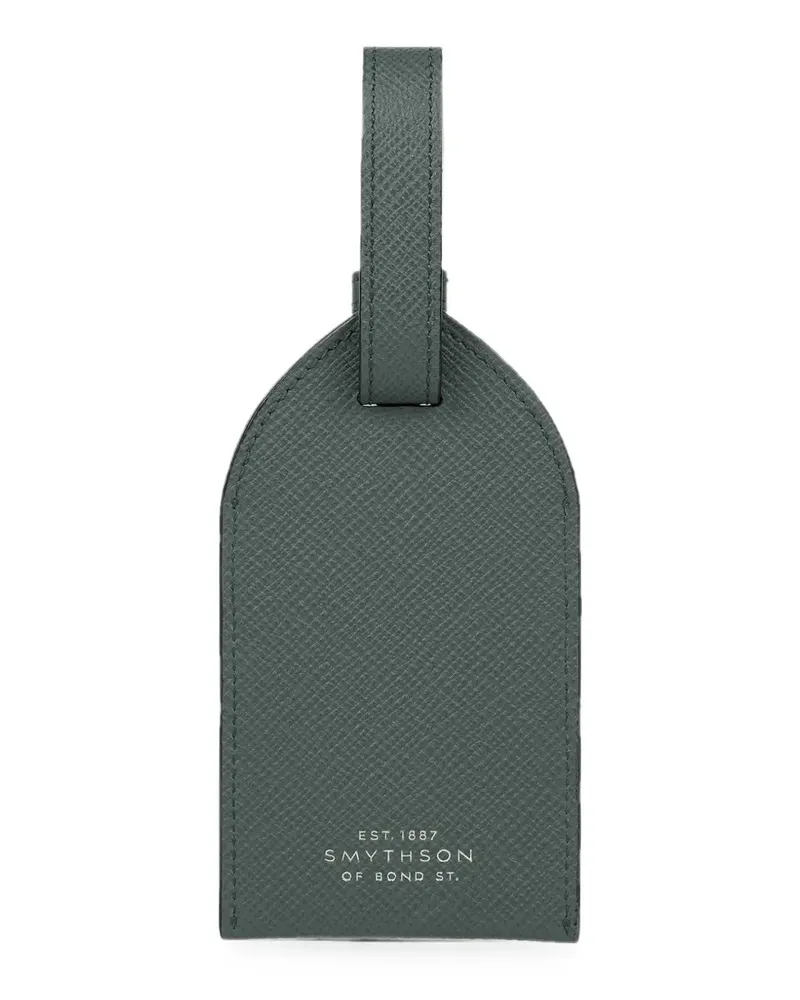 Smythson Panama Gepäckanhänger mit Kreuzkorn - Grün Grün