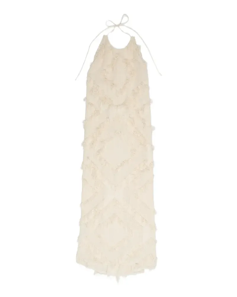 BIMBA Y LOLA Neckholderkleid mit Fransen - Nude Nude
