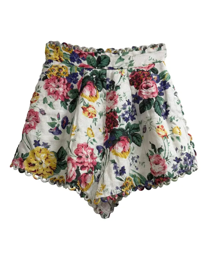 Zimmermann Allia floral-print shorts - Weiß Weiß