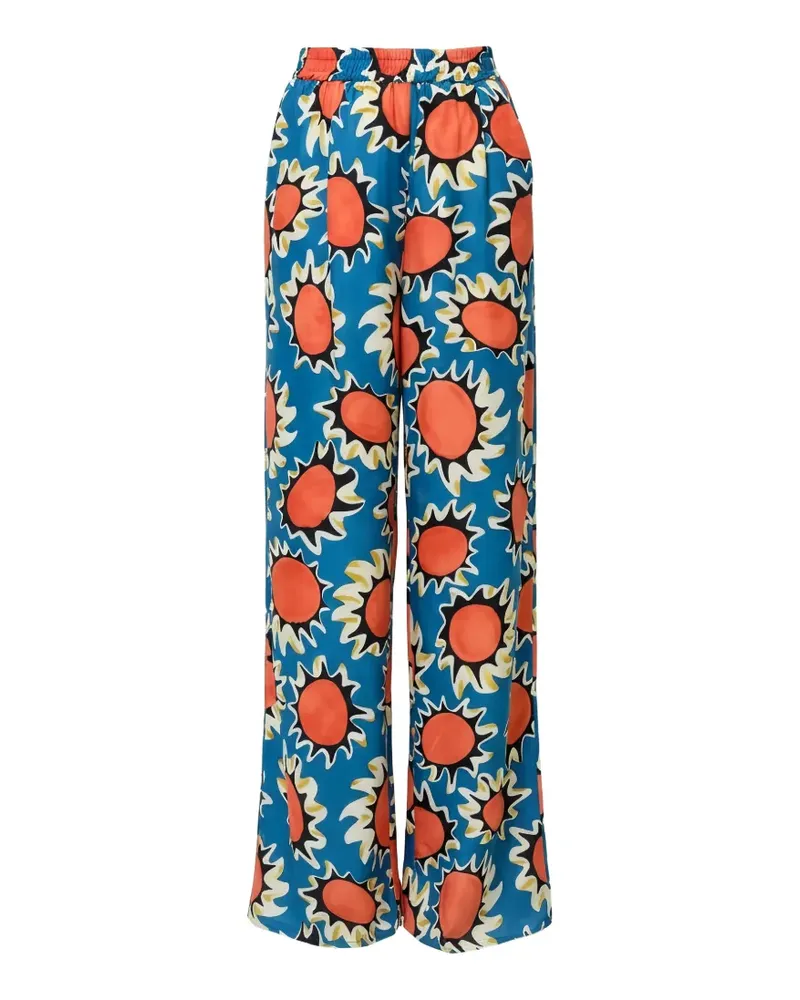 ODEEH floral-print palazzo pants - Blau Blau