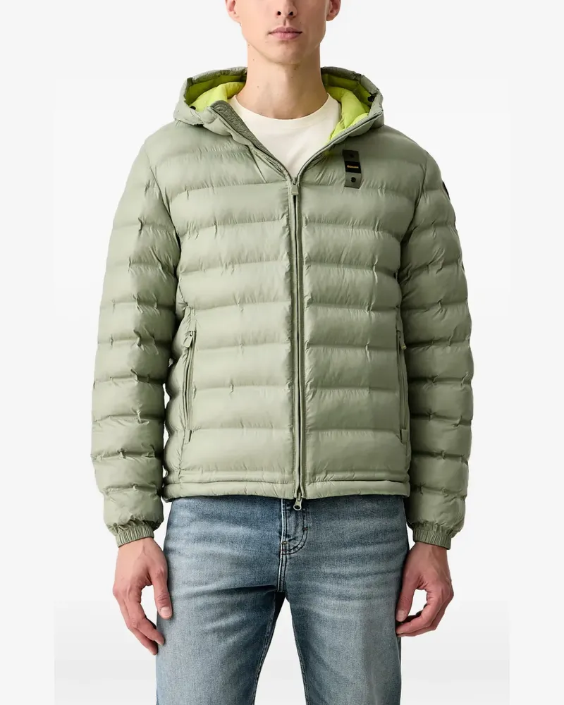 Blauer quilted Sorona® Aura hooded jacket - Grün Grün