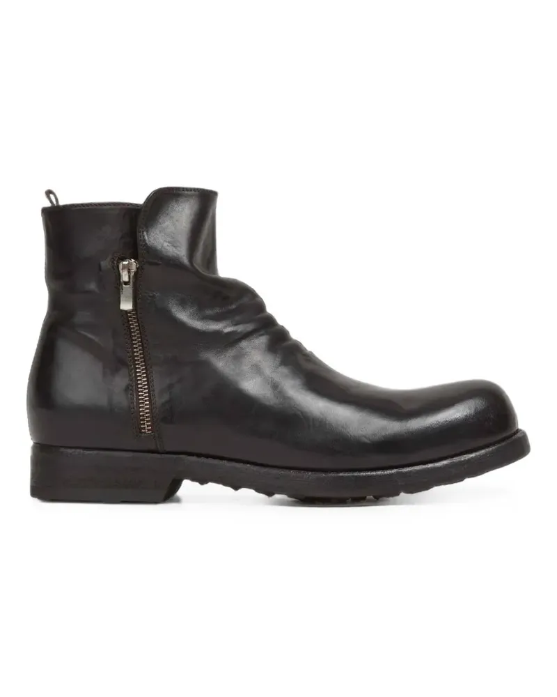 Officine Creative Italia ruched side-zip boots - Braun Braun