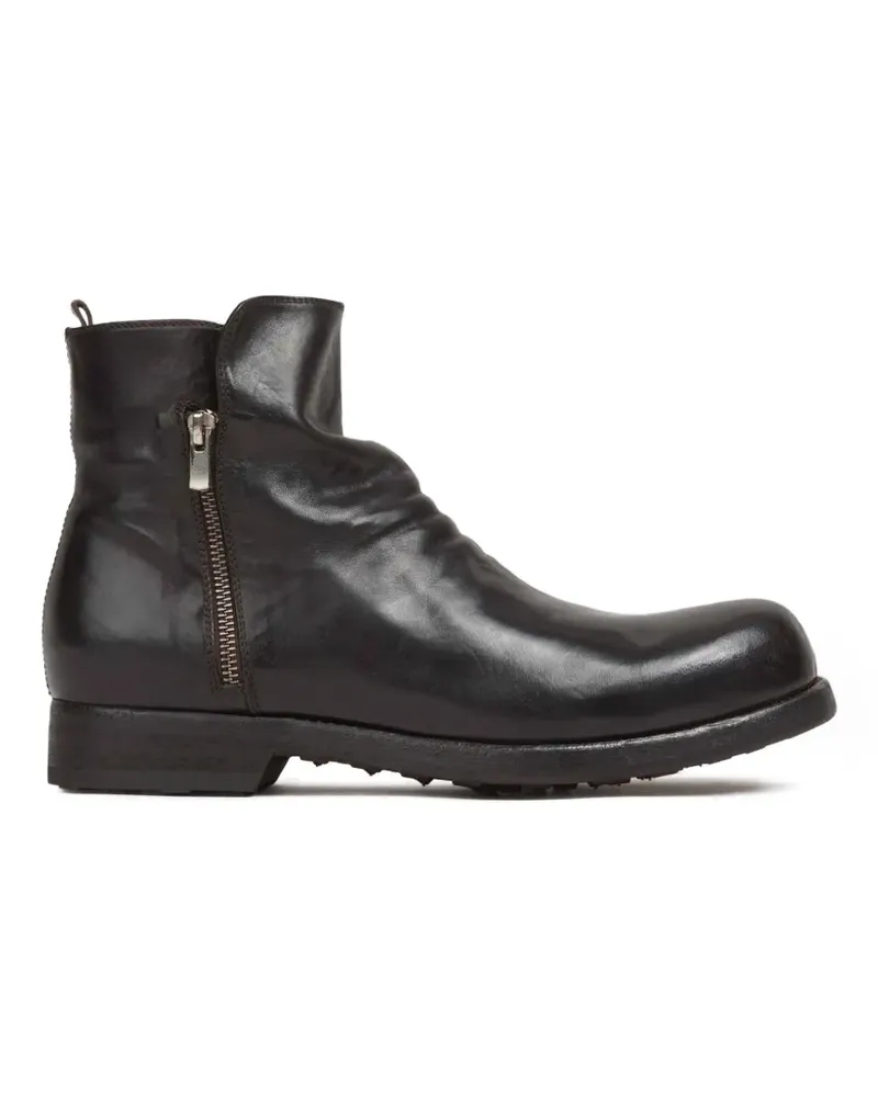 Officine Creative Italia Geraffte Stiefel mit Reißverschluss - Braun Braun
