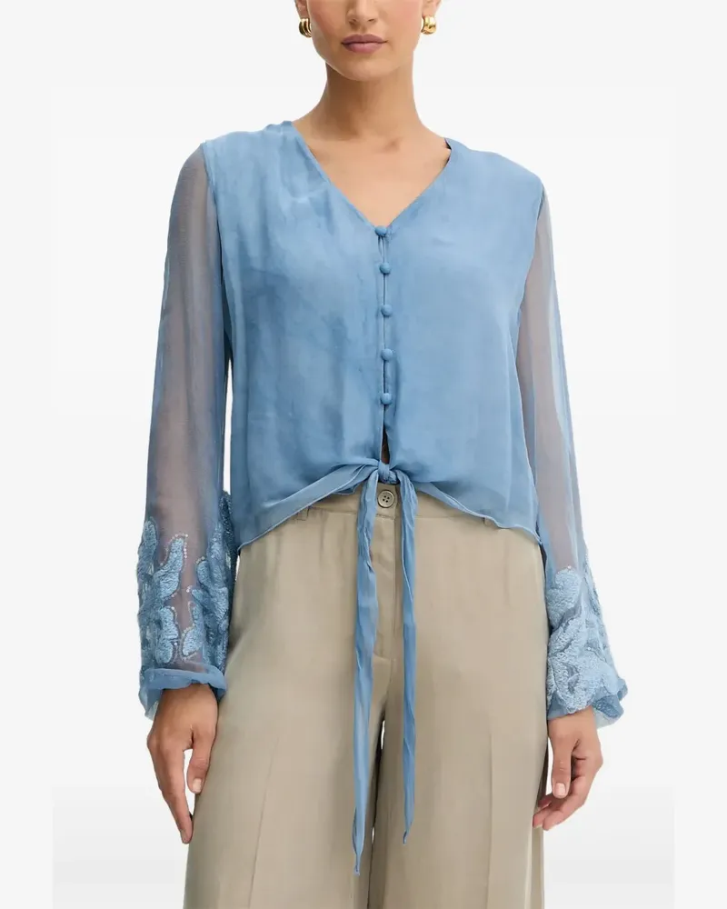 Guess Verziertes Top mit Ballonärmeln - Blau Blau