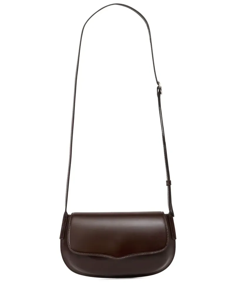 Christophe Lemaire Belly Schultertasche mit Logo-Print - Braun Braun