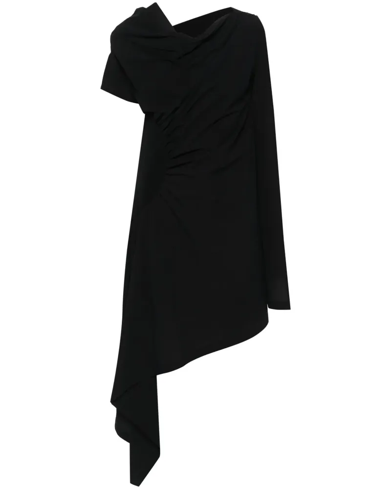 Issey Miyake Asymmetrisches Kreppkleid - Schwarz Schwarz