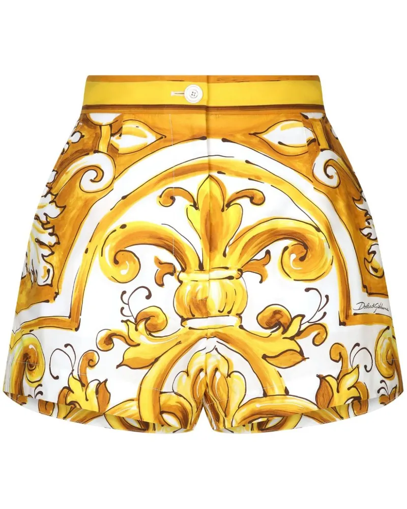 Dolce & Gabbana Shorts mit Majolica-Print - Gelb Gelb