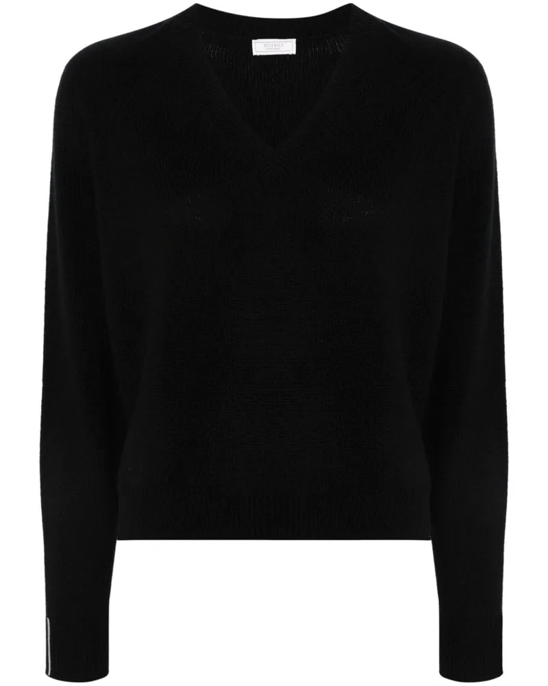 Peserico Gerippter Strickpullover - Schwarz Schwarz