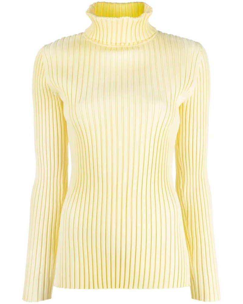 Tory Burch Gerippter Rollkragenpullover Gelb