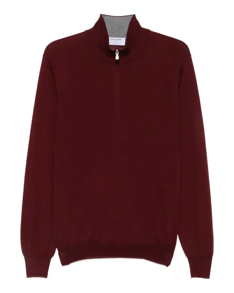 Gran Sasso Pullover mit kurzem Reißverschluss - Rot Rot