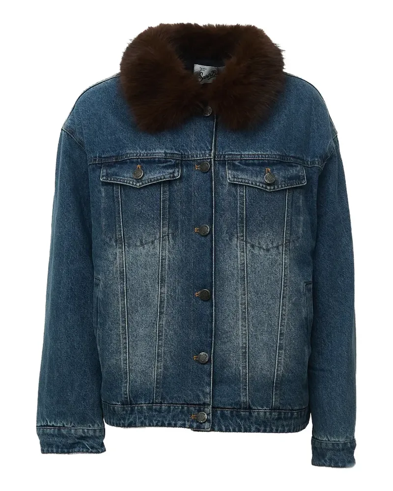 MC2 Saint Barth faux-fur collar denim jacket - Blau Blau