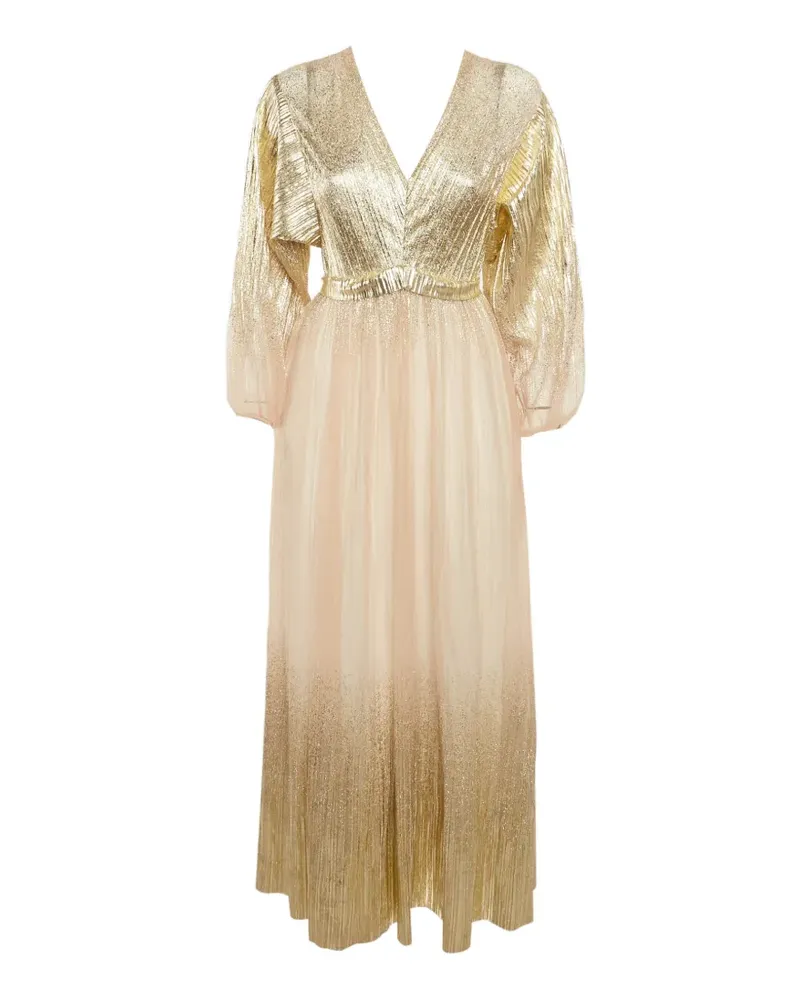 Maje Abendkleid aus Tüll mit V-Ausschnitt - Gold Gold