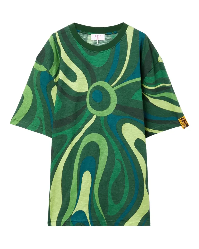 Emilio Pucci Flamed T-Shirt aus Jersey - Grün Grün