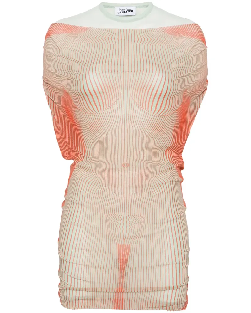Jean Paul Gaultier Minikleid in Netz-Optik - Orange Orange